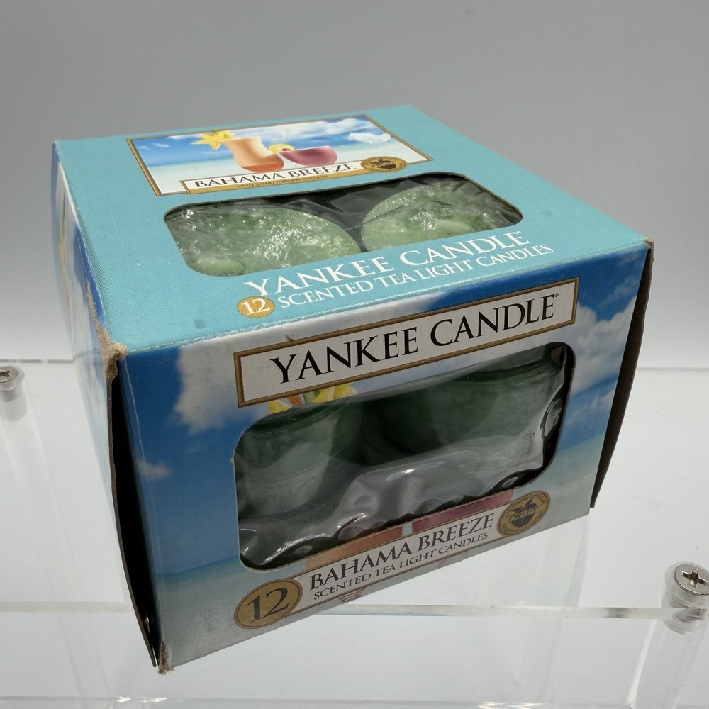 Retired Yankee Candle Rare Bahama Breeze One Box of 12 SCENTED TEA LIGHT Candles